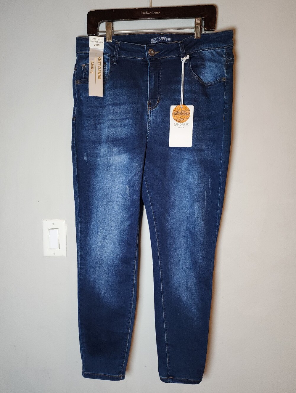 NWT Sandpiper Knit Denim Jeggings Ankle Highrise Skinny Jeans Size 20W Stretch